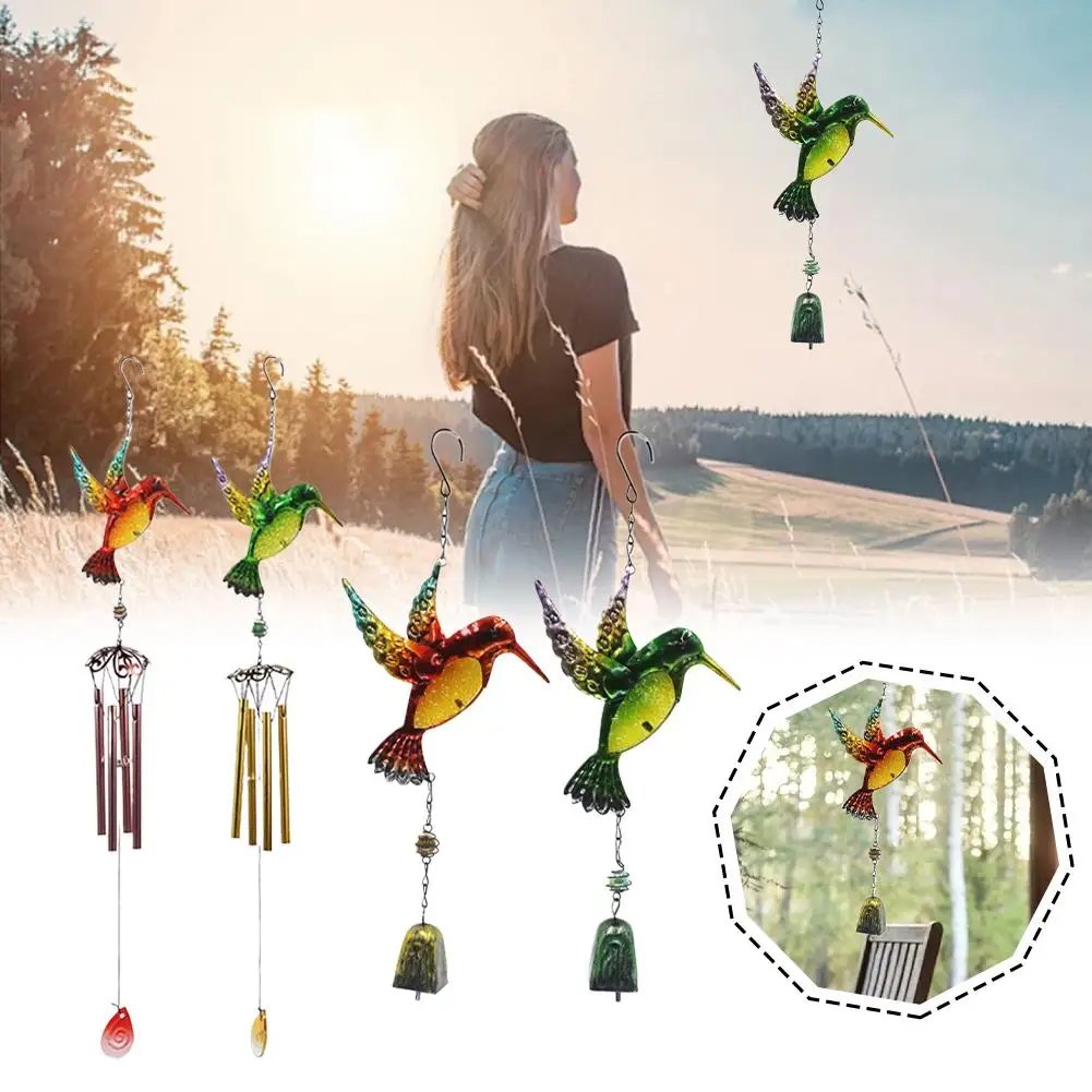 Wind Chime Hummingbirds Dragonflies Metal Glass Painted Crafts Courtyard Pipe Bell Home Aluminum Pendants Hanging Decor Han O0J5 Wind Chime Hummingbirds Dragonflies Metal Glass Painted Crafts Courtyard Pipe Bell Home Aluminum Pendants Hanging Decor Han O0J5