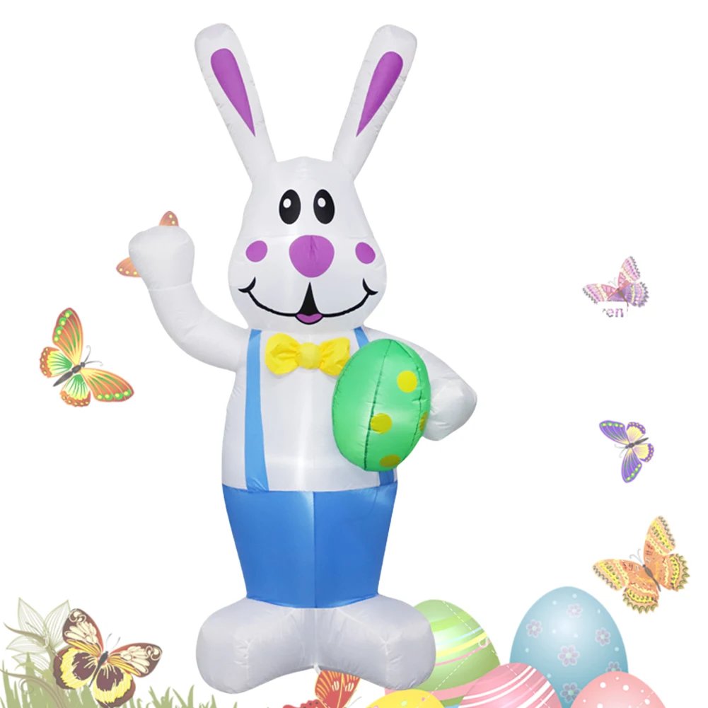 6.2FT Easter Bunny Inflatable Yard Decorations with LED Lights Easter Inflatables Outdoor Decorations for Garden Lawn Yard Decor