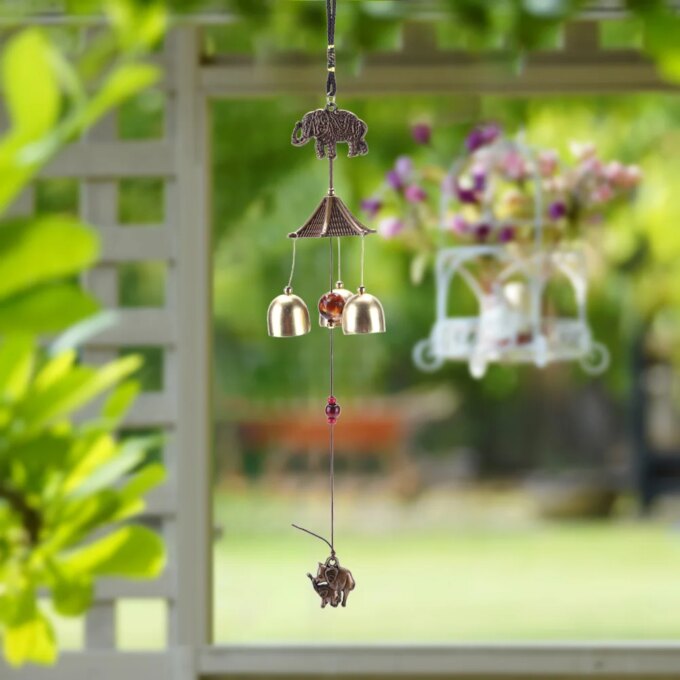 Antique Wind Outdoor Chinese Oriental Lucky Metal Wind Chime - Image 5