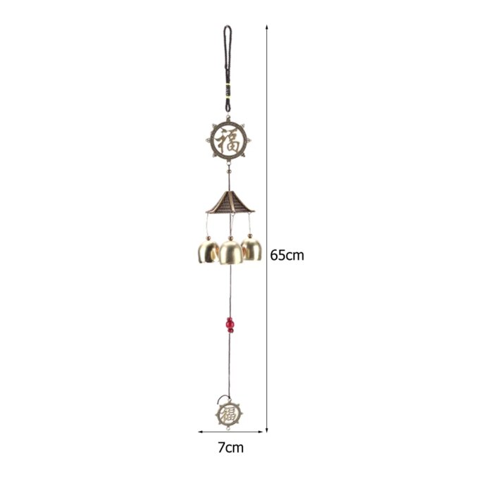 Antique Wind Outdoor Chinese Oriental Lucky Metal Wind Chime - Image 4