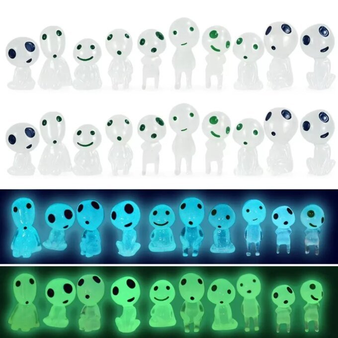 10Pcs Alien Glowing Figurine Luminous Elves Alien Micro Landscape Ornaments Glow In Dark Ghost Kit For Micro Plant Decoration - Image 3