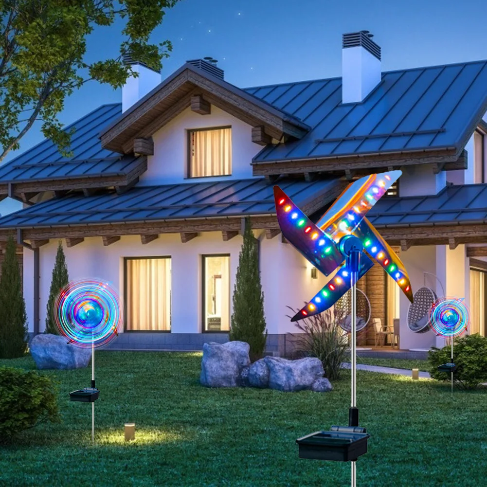 1Pcs Solar Power Windmill Light Outdoor Garden Decoration 32 LED Spot Light Garden Landscape Lights Waterproof Night Light