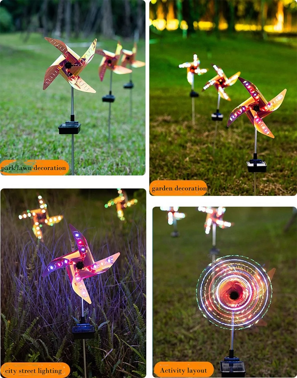 1Pcs Solar Power Windmill Light Outdoor Garden Decoration 32 LED Spot Light Garden Landscape Lights Waterproof Night Light