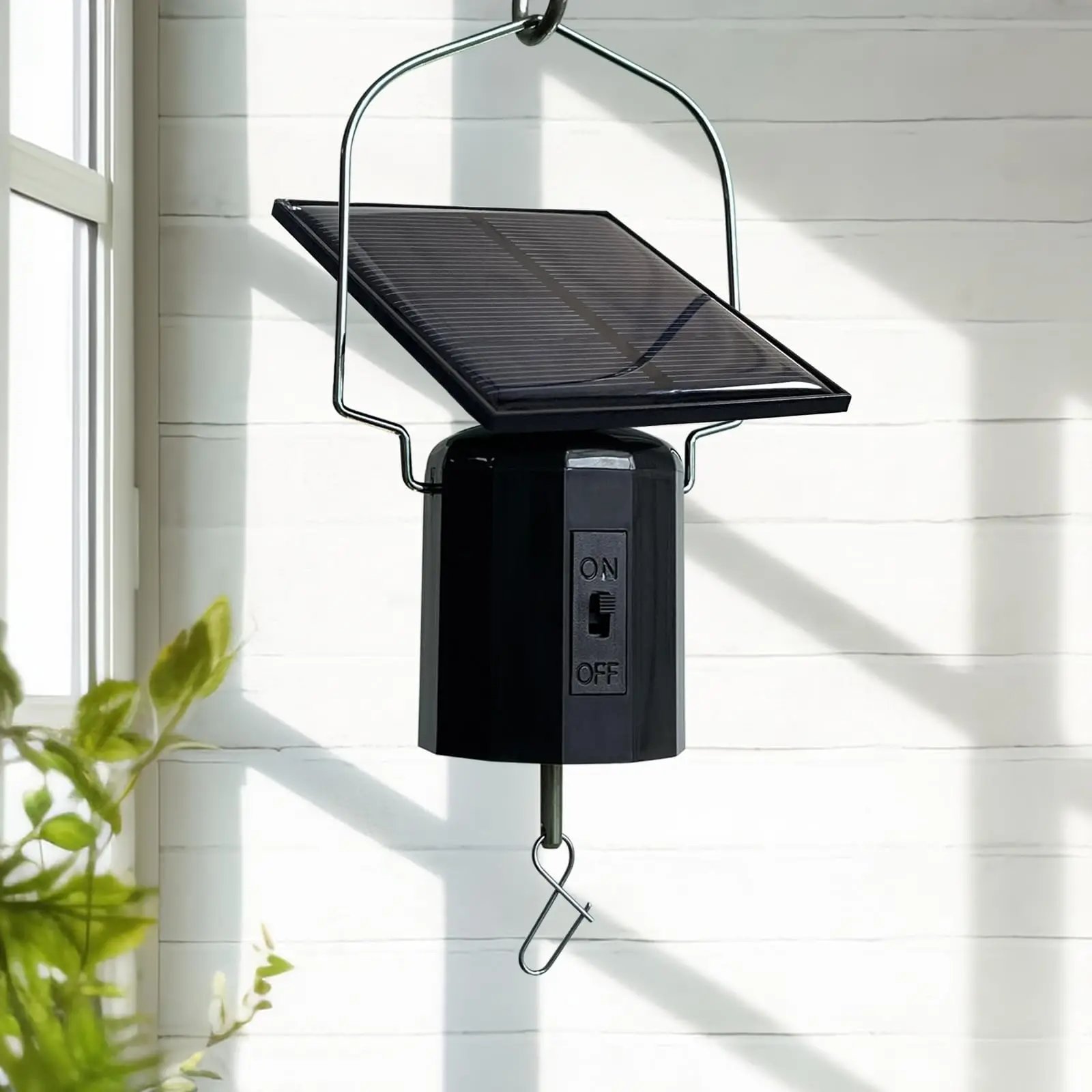 Wind Spinner Solar Motor with Hook Solar Powered Wind Chime Ornament Rotating Outdoor Decor Wind Spinner Solar Motor