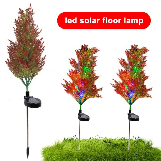LED Cypress Tree Light Cypress Tree Stake Light Decorative Solar Garden Light Waterproof Artificial Tree Light for Outdoor Use - Image 2