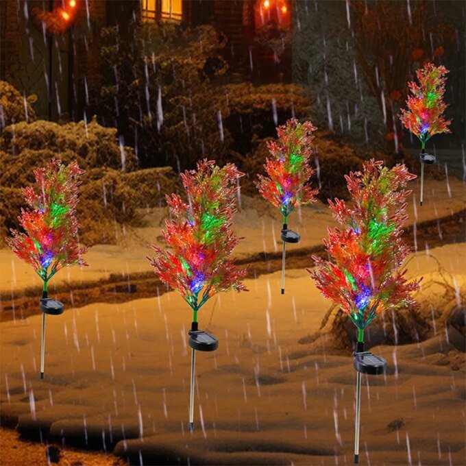 LED Cypress Tree Light Cypress Tree Stake Light Decorative Solar Garden Light Waterproof Artificial Tree Light for Outdoor Use - Image 5