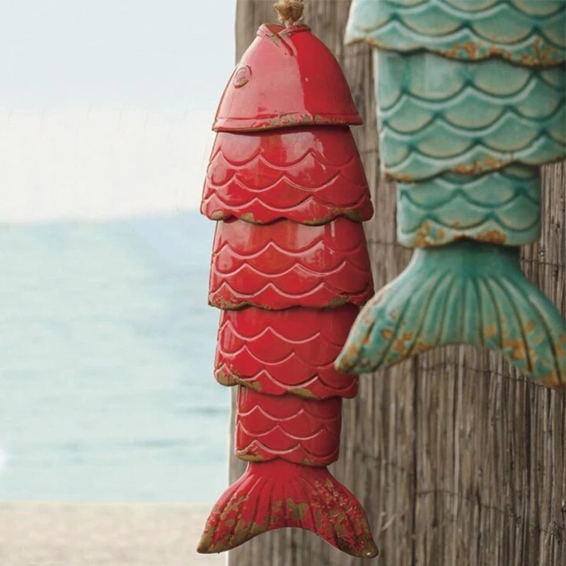 Colored Koi Fish Wind Chime Color Koi Fish Wind Chimes Outdoor Resin Wind Chimes Pendant Christmas Gift Garden Decoration
