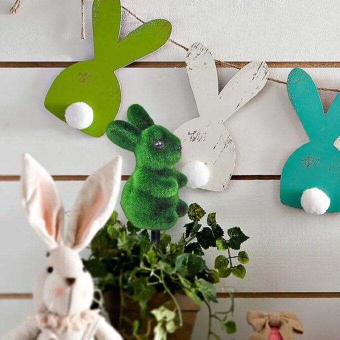 Bunny Garden Stake Festive Rabbit Lawn Signs Rabbit Yard Decorations Outdoor Bunny Garden Art For Flowerbeds Planter Patios Lawn - Image 3