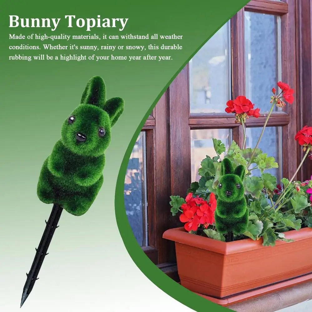 Bunny Garden Stake Festive Rabbit Lawn Signs Rabbit Yard Decorations Outdoor Bunny Garden Art For Flowerbeds Planter Patios Lawn