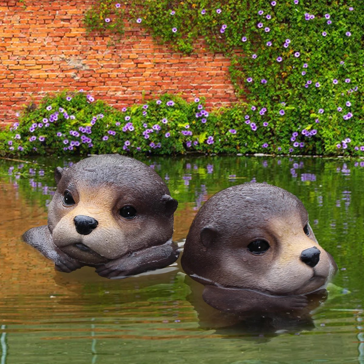 1 piece of floating otter water decoration, swimming pool, garden and terrace accessories, pond decoration, courtyard decoration