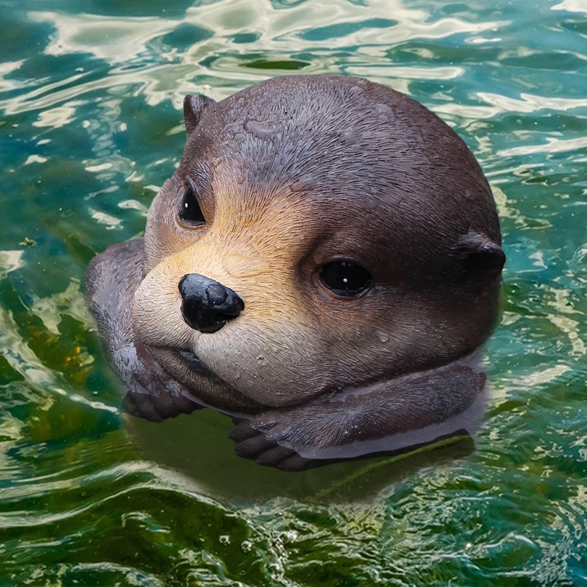 1 piece of floating otter water decoration, swimming pool, garden and terrace accessories, pond decoration, courtyard decoration