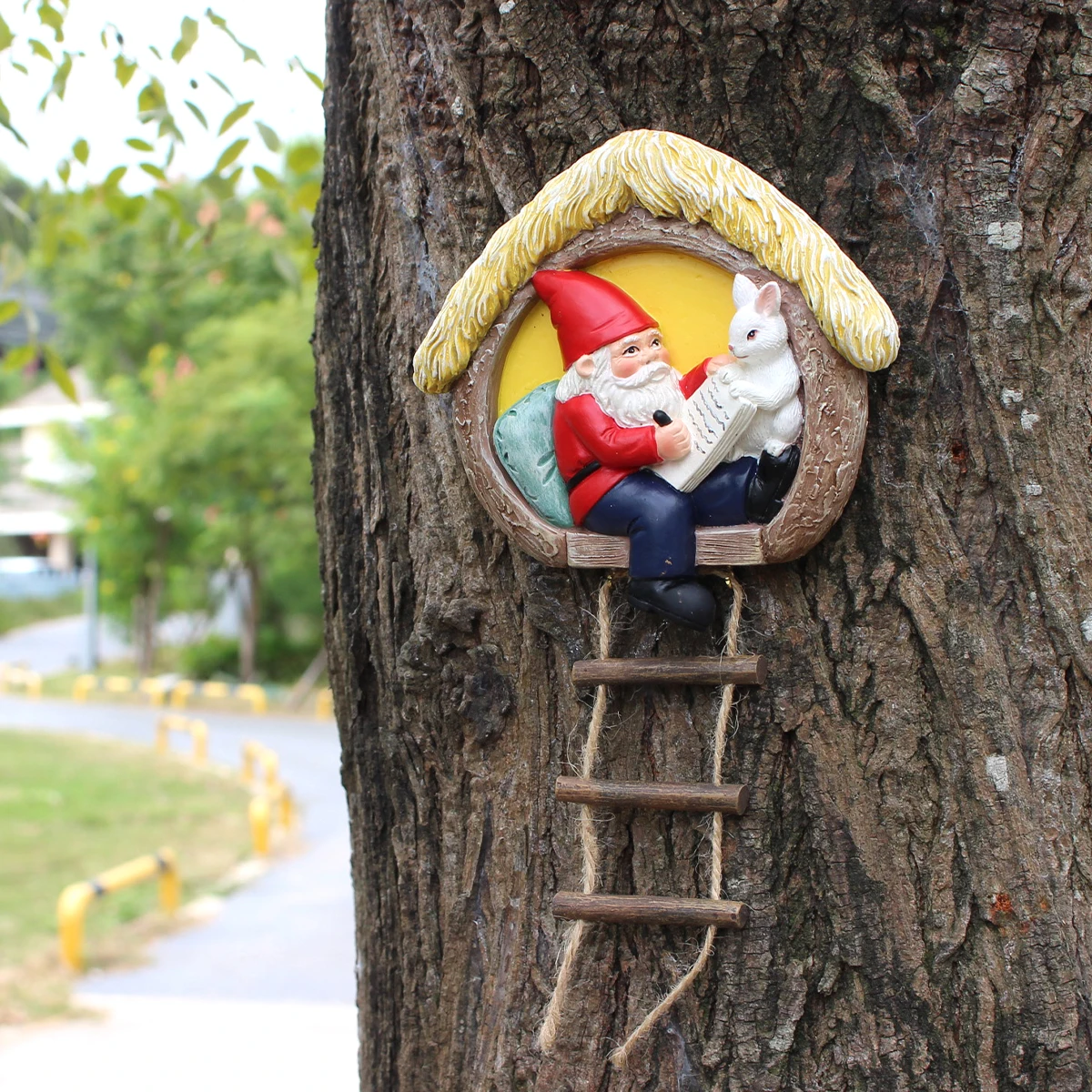Resin Rabbit Dwarf Pendant, Courtyard Garden Tree Decoration, Home Wall Decoration, Birthday Gift, Preferred Gift