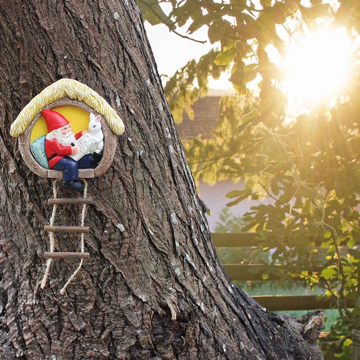 Resin Rabbit Dwarf Pendant, Courtyard Garden Tree Decoration, Home Wall Decoration, Birthday Gift, Preferred Gift