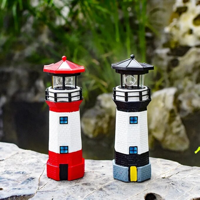 Outdoor Solar Rotating Beacon Patio Landscape Decorative Light Warning Light Lawn Garden Ornament IP44 Splashproof - Image 2
