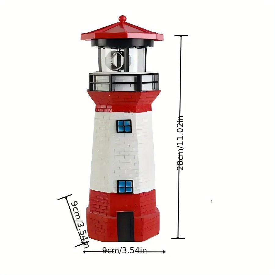Outdoor Solar Rotating Beacon Patio Landscape Decorative Light Warning Light Lawn Garden Ornament IP44 Splashproof