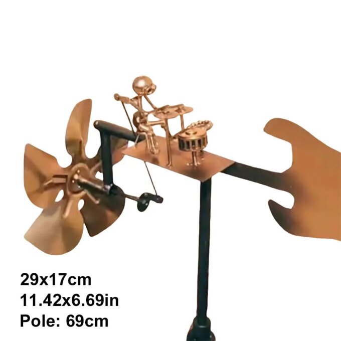 2025 NEW Metal Wind Spinner Metal Drummer Windmill Statue Rock Percussionist Music Art Statue for Yard Art Lawn Garden Decor - Image 6