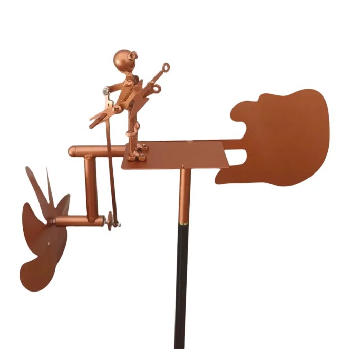 Outdoor Wind Sculpture Handmade Guitar Windmill Metal Guitar Windmill Statue for Yard Lawn Garden Patio Decor - Image 5
