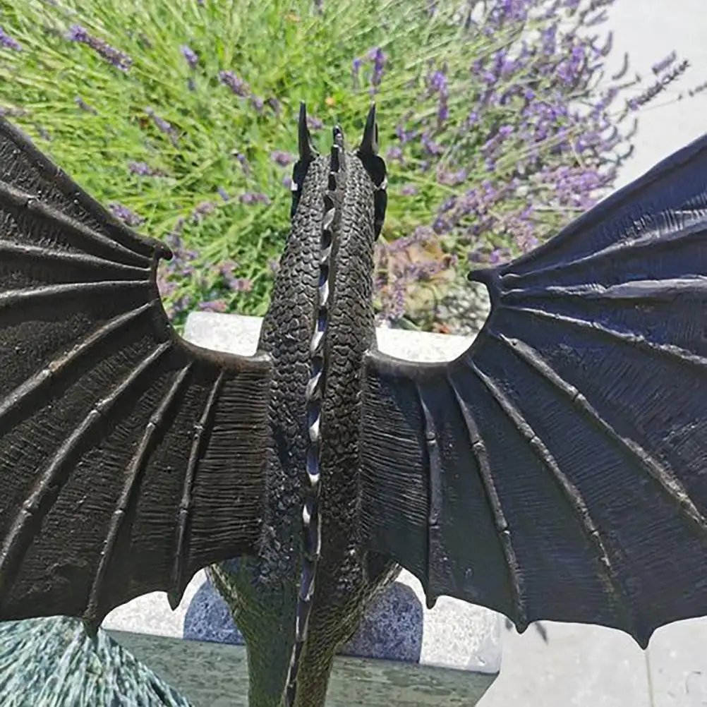 Garden Decoration Garden Dragon Statue Fountain Dragon Ornament Resin Water Feature Sculpture for Home Garden Decoration