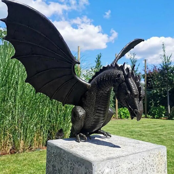 Garden Decoration Garden Dragon Statue Fountain Dragon Ornament Resin Water Feature Sculpture for Home Garden Decoration - Image 4