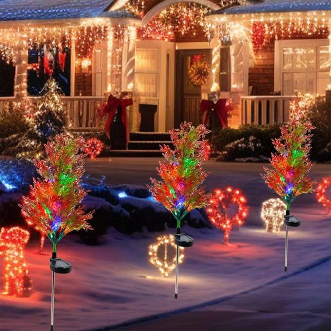 LED Cypress Tree Light Cypress Tree Stake Light Decorative Solar Garden Light Waterproof Outdoor Patio Light for Outdoor Use - Image 3