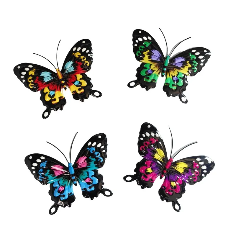 4pcs/set Iron Metal Butterfly Wall Art for Outdoor Fence Garden Hanging Decor Rustproof Iron Craft Home Decoration