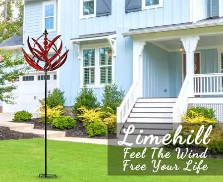 Harlow Wind Spinner Metal Windmill 3D Wind Powered Kinetic Sculpture Lawn Metal Wind Solar Spinners Yard and Garden Decor