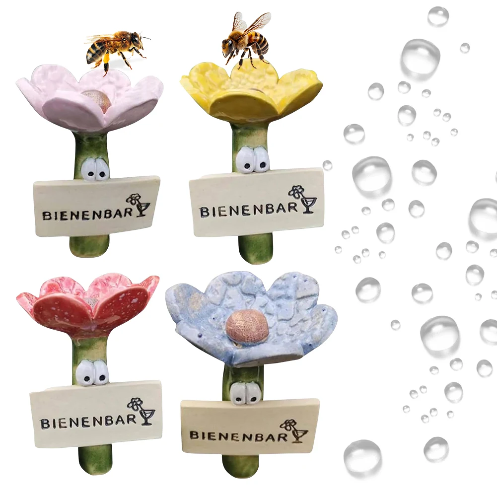 Insect Drinker Resin Simulated Flower Shaped Insect Drinking Tool Bee Drinkers Bee Drinking Cups Outdoor Garden Yard Decor