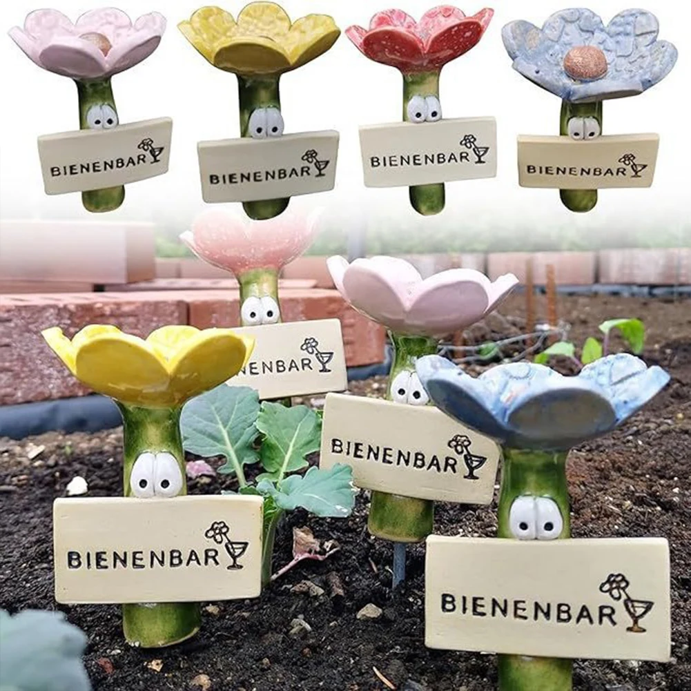 Insect Drinker Resin Simulated Flower Shaped Insect Drinking Tool Bee Drinkers Bee Drinking Cups Outdoor Garden Yard Decor