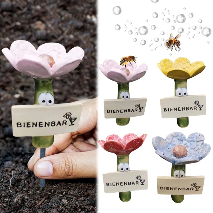 Insect Drinker Resin Simulated Flower Shaped Insect Drinking Tool Bee Drinkers Bee Drinking Cups Outdoor Garden Yard Decor