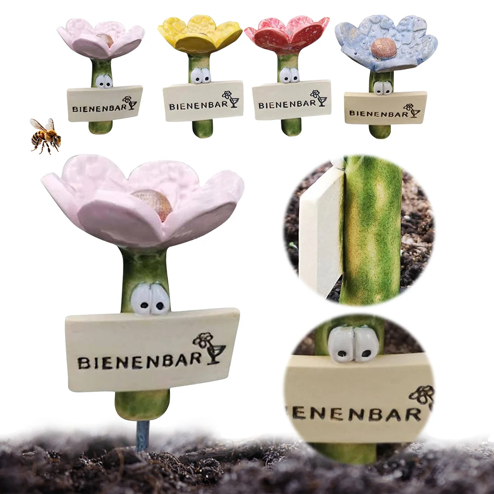 Insect Drinker Resin Simulated Flower Shaped Insect Drinking Tool Bee Drinkers Bee Drinking Cups Outdoor Garden Yard Decor