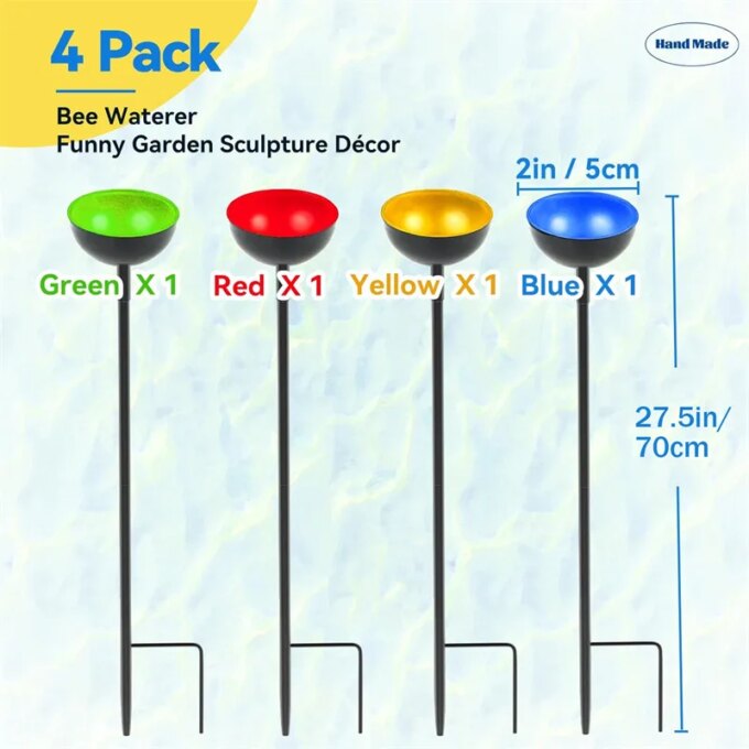 Bee Watering Station Metal Bee Water Feeder Multi-Function Butterfly Bath Bowl Standing Bee Feeder for Outdoor Decor - Image 5