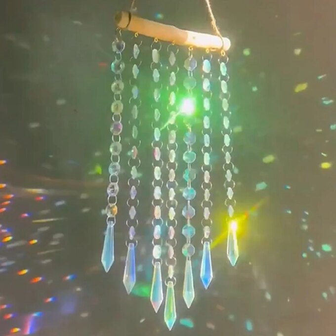 Hanging Crystal Suncatchers Colorful Stained Glass Wind Pendants Rainbow Prism Light Catcher Garden Decoration Outdoor Car Charm - Image 6