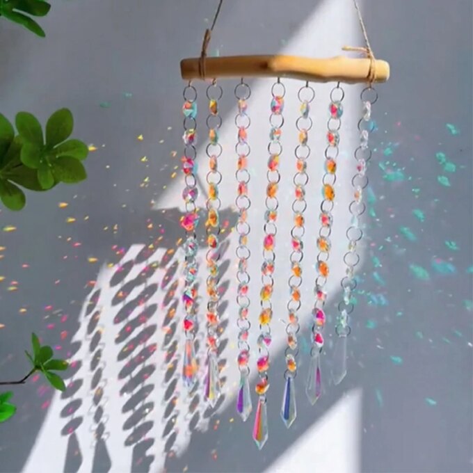 Hanging Crystal Suncatchers Colorful Stained Glass Wind Pendants Rainbow Prism Light Catcher Garden Decoration Outdoor Car Charm - Image 5