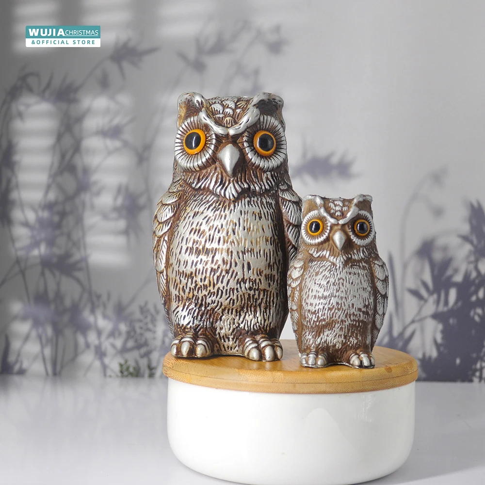 Realistic Owl Figurines Garden Decor Lovely Beautifully Detailed Fake Bird For Indoor/Outdoor Lawn Yard Porch Desktop Ornaments