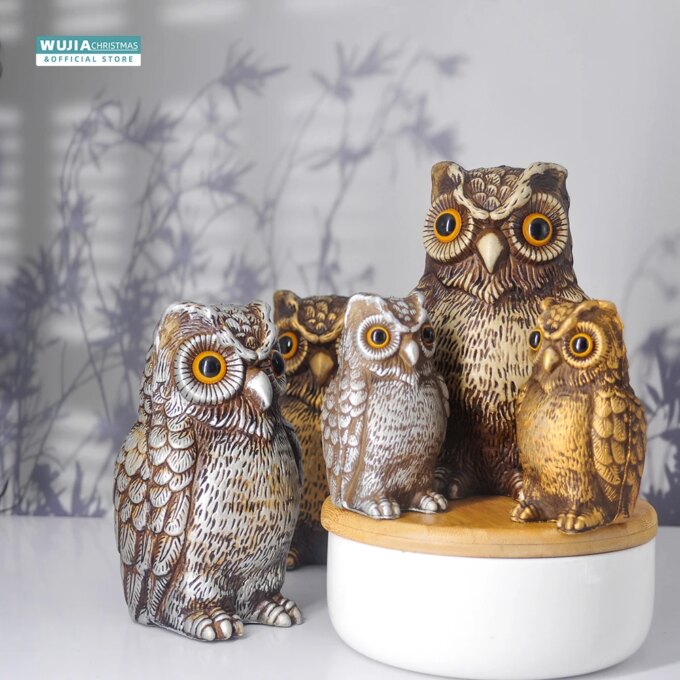 Realistic Owl Figurines Garden Decor Lovely Beautifully Detailed Fake Bird For Indoor/Outdoor Lawn Yard Porch Desktop Ornaments - Image 5