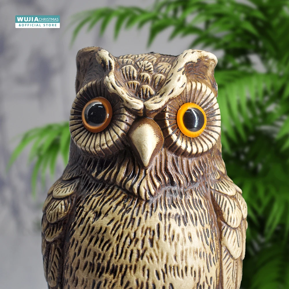 Realistic Owl Figurines Garden Decor Lovely Beautifully Detailed Fake Bird For Indoor/Outdoor Lawn Yard Porch Desktop Ornaments