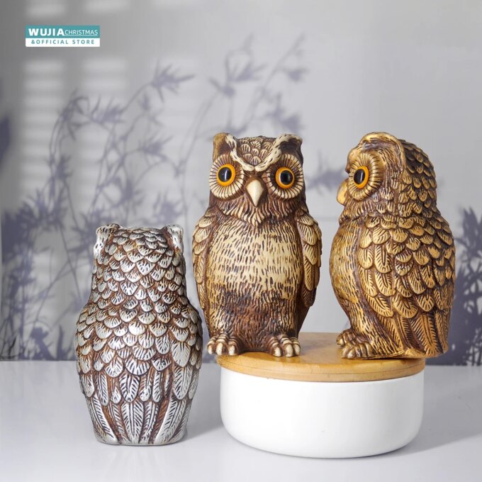 Realistic Owl Figurines Garden Decor Lovely Beautifully Detailed Fake Bird For Indoor/Outdoor Lawn Yard Porch Desktop Ornaments - Image 4