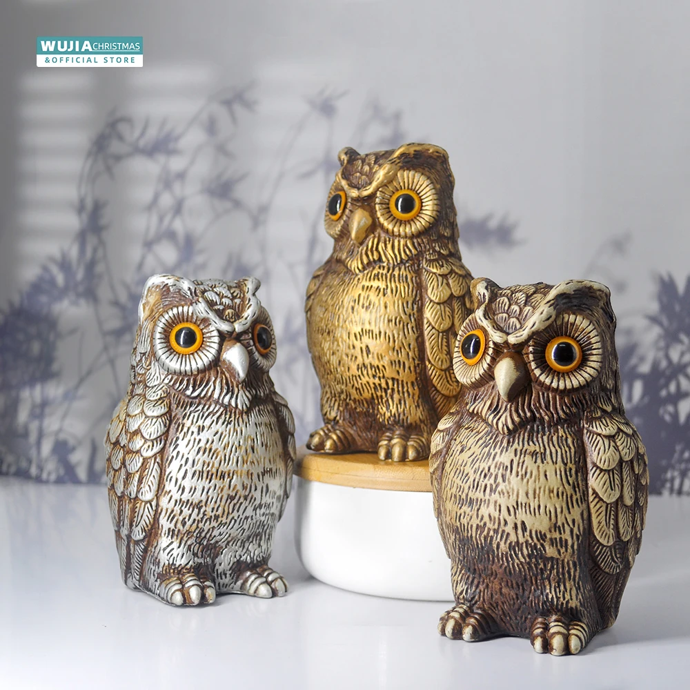 Realistic Owl Figurines Garden Decor Lovely Beautifully Detailed Fake Bird For Indoor/Outdoor Lawn Yard Porch Desktop Ornaments