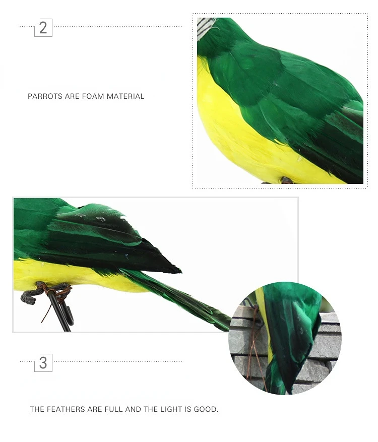 Large Simulation Parrot Ornament Handmade Parrot Bird Foam Feather Lawn Figurine Animal Bird Garden Bird Prop Decoration