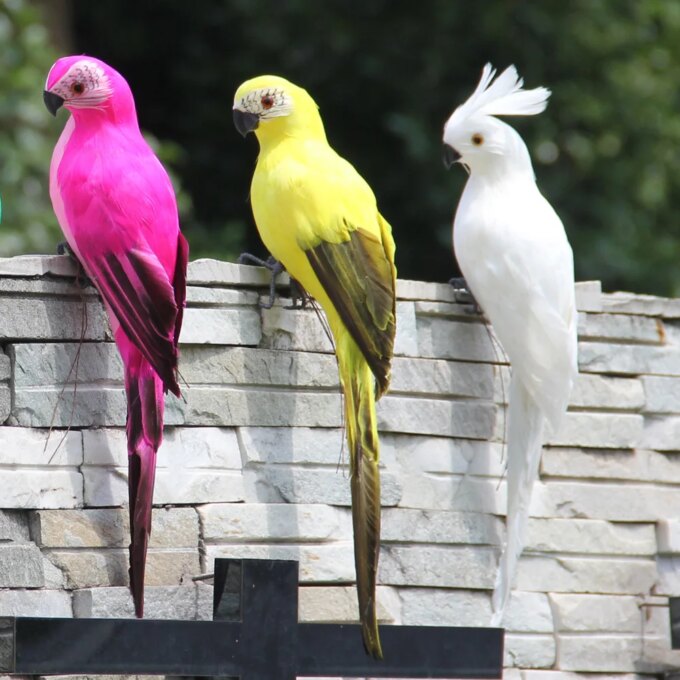 Large Simulation Parrot Ornament Handmade Parrot Bird Foam Feather Lawn Figurine Animal Bird Garden Bird Prop Decoration - Image 5