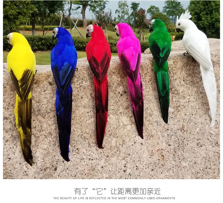 Large Simulation Parrot Ornament Handmade Parrot Bird Foam Feather Lawn Figurine Animal Bird Garden Bird Prop Decoration