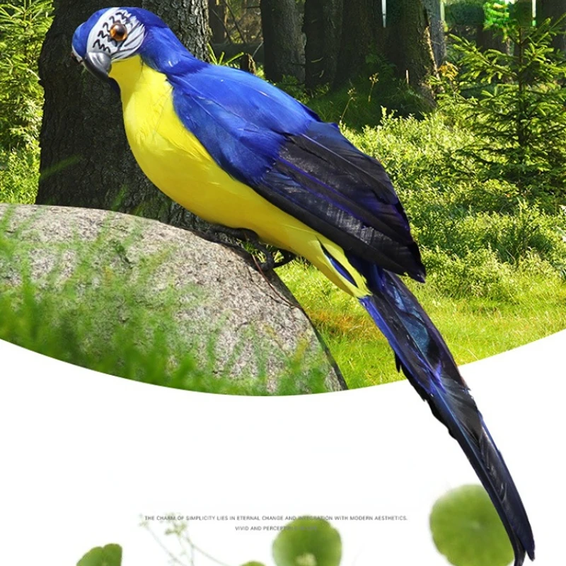 Large Simulation Parrot Ornament Handmade Parrot Bird Foam Feather Lawn Figurine Animal Bird Garden Bird Prop Decoration