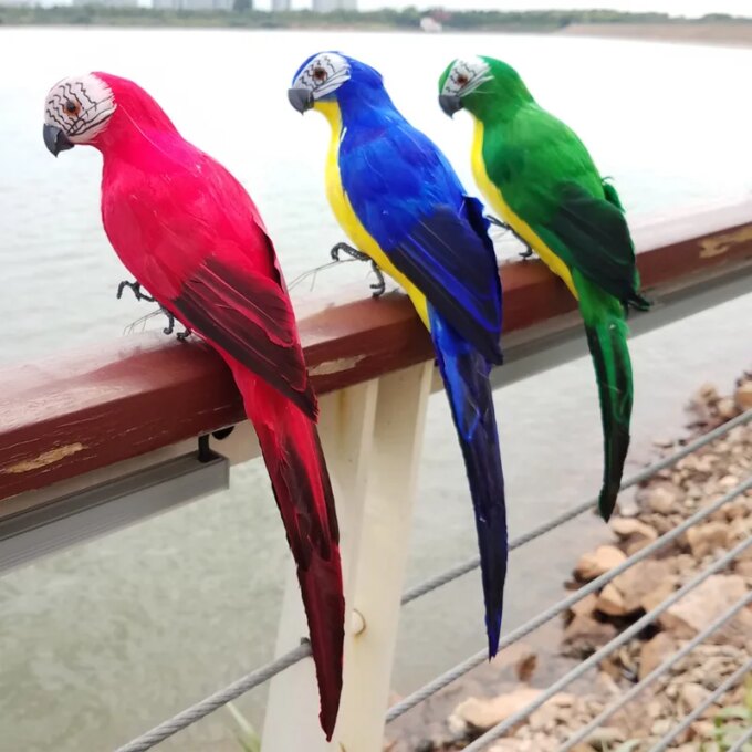 Large Simulation Parrot Ornament Handmade Parrot Bird Foam Feather Lawn Figurine Animal Bird Garden Bird Prop Decoration - Image 4