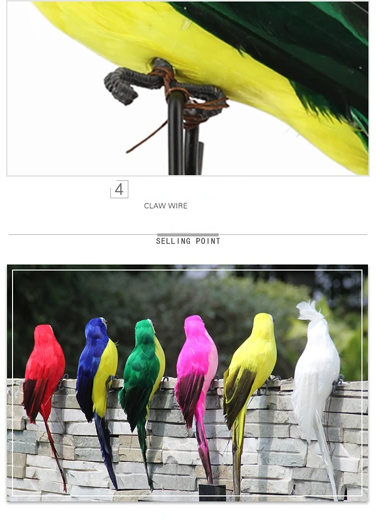 Large Simulation Parrot Ornament Handmade Parrot Bird Foam Feather Lawn Figurine Animal Bird Garden Bird Prop Decoration