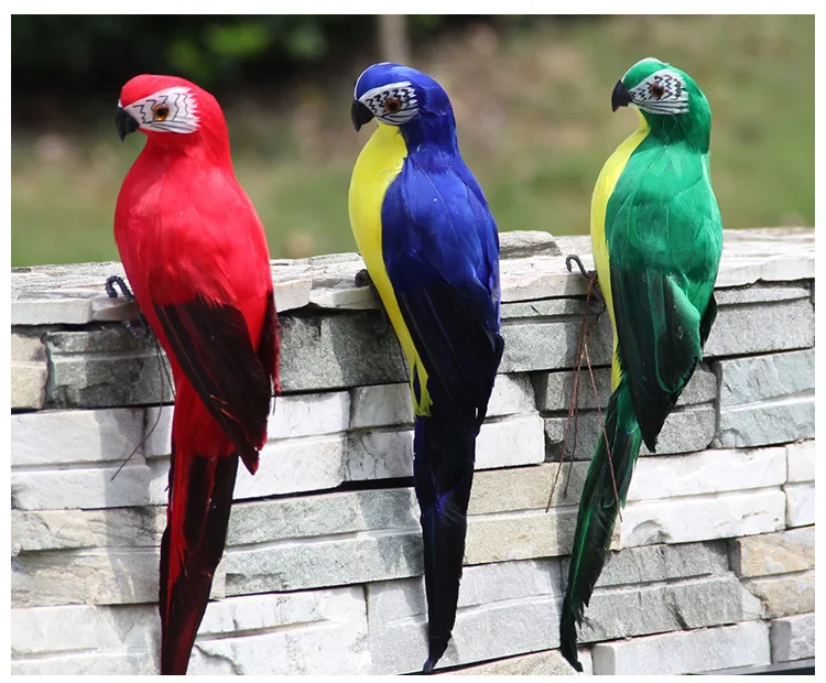 Large Simulation Parrot Ornament Handmade Parrot Bird Foam Feather Lawn Figurine Animal Bird Garden Bird Prop Decoration