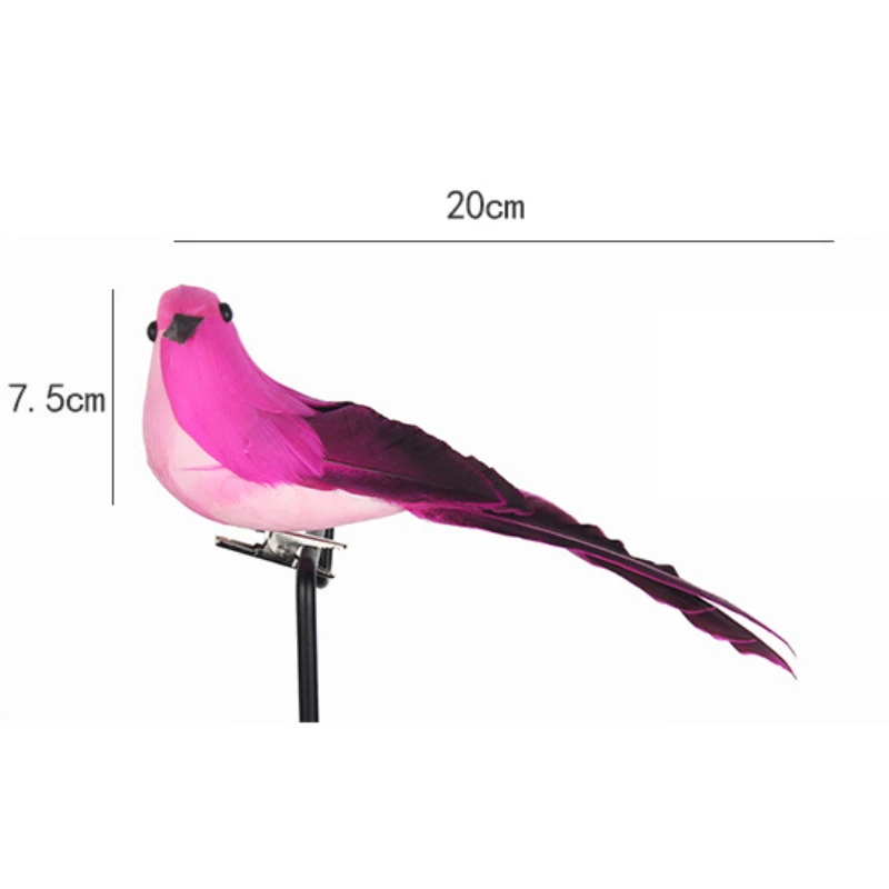 Artificial Birds Fake Foam Animal Simulation Feather Bird for Wreath Craft Christmas Tree Decoration Garden Home Party Ornaments