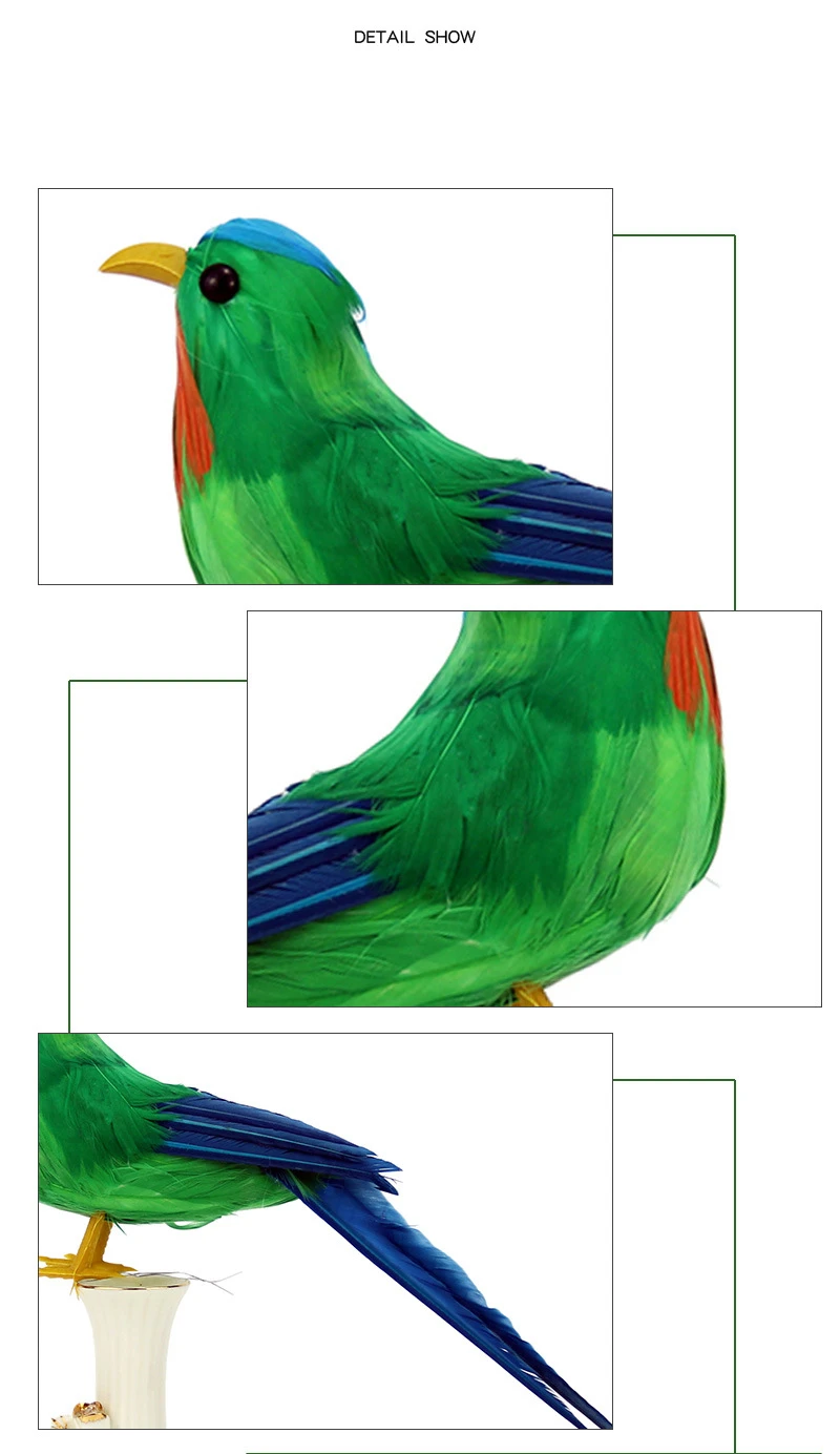 Artificial Birds Fake Foam Animal Simulation Feather Bird for Wreath Craft Christmas Tree Decoration Garden Home Party Ornaments