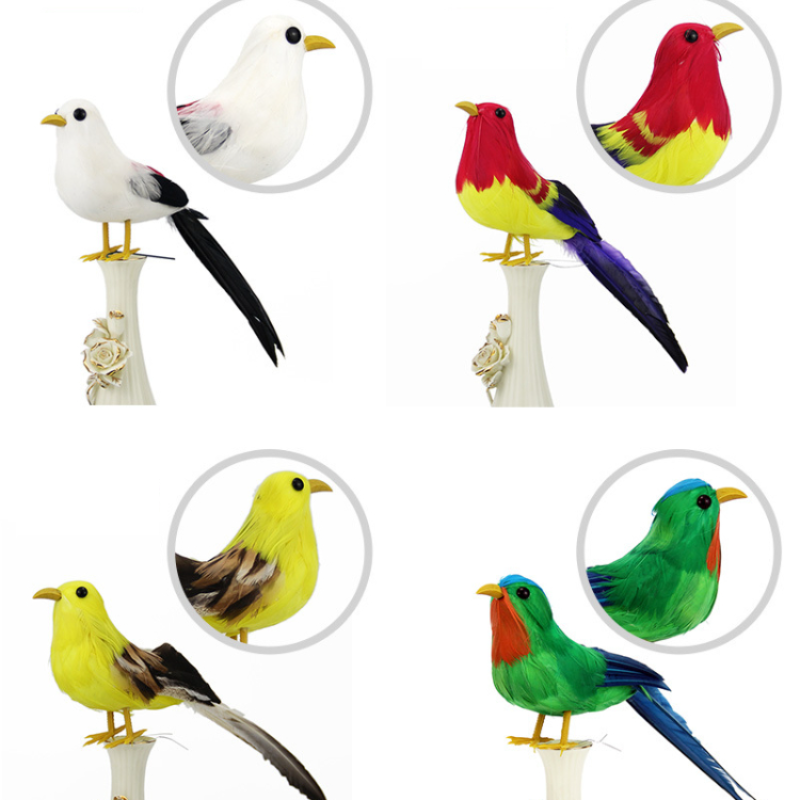 Artificial Birds Fake Foam Animal Simulation Feather Bird for Wreath Craft Christmas Tree Decoration Garden Home Party Ornaments