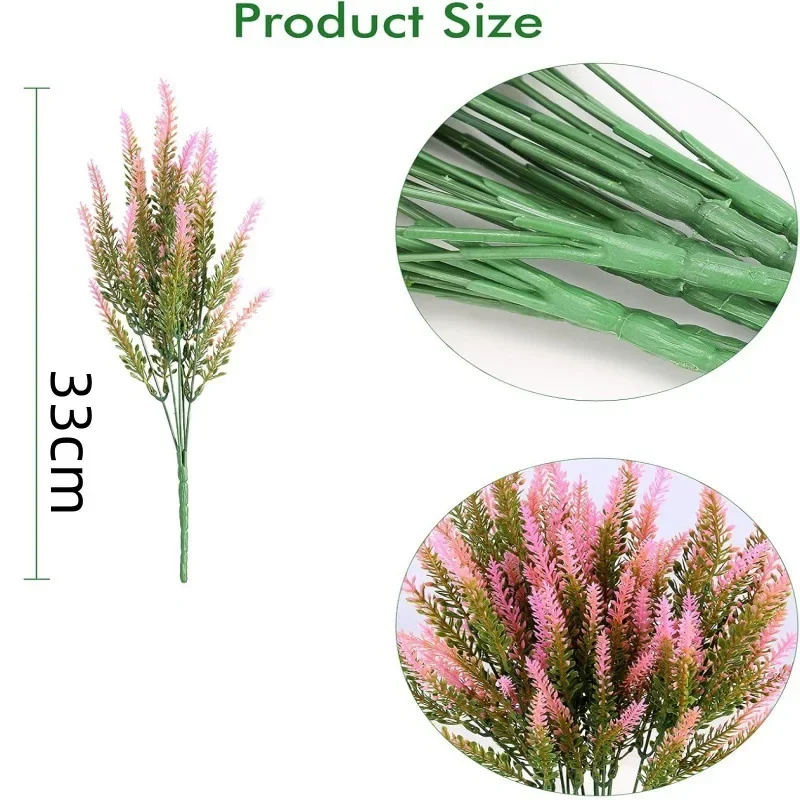6PCS Artificial Lavender Flowers 5 Prong UV Resistant Fake Plants for Outdoor Balcony Garden Home Decoration Bouquet 6PCS Artificial Lavender Flowers 5 Prong UV Resistant Fake Plants for Outdoor Balcony Garden Home Decoration Bouquet