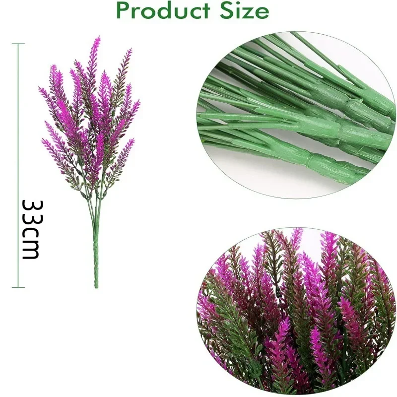 6PCS Artificial Lavender Flowers 5 Prong UV Resistant Fake Plants for Outdoor Balcony Garden Home Decoration Bouquet 6PCS Artificial Lavender Flowers 5 Prong UV Resistant Fake Plants for Outdoor Balcony Garden Home Decoration Bouquet